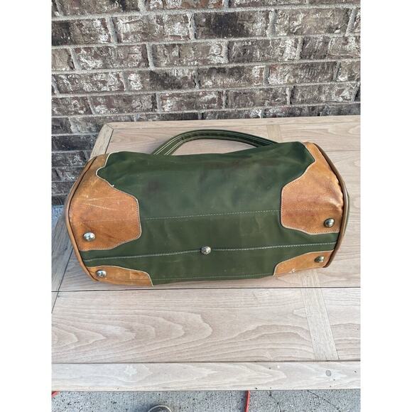 Vintage Leather Duffle Bag Weekender Carry On Bag Invicta EUC 1980s - Picture 7 of 15